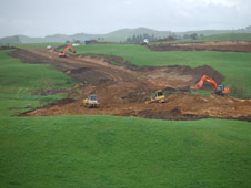 Equipment being used in a quarry